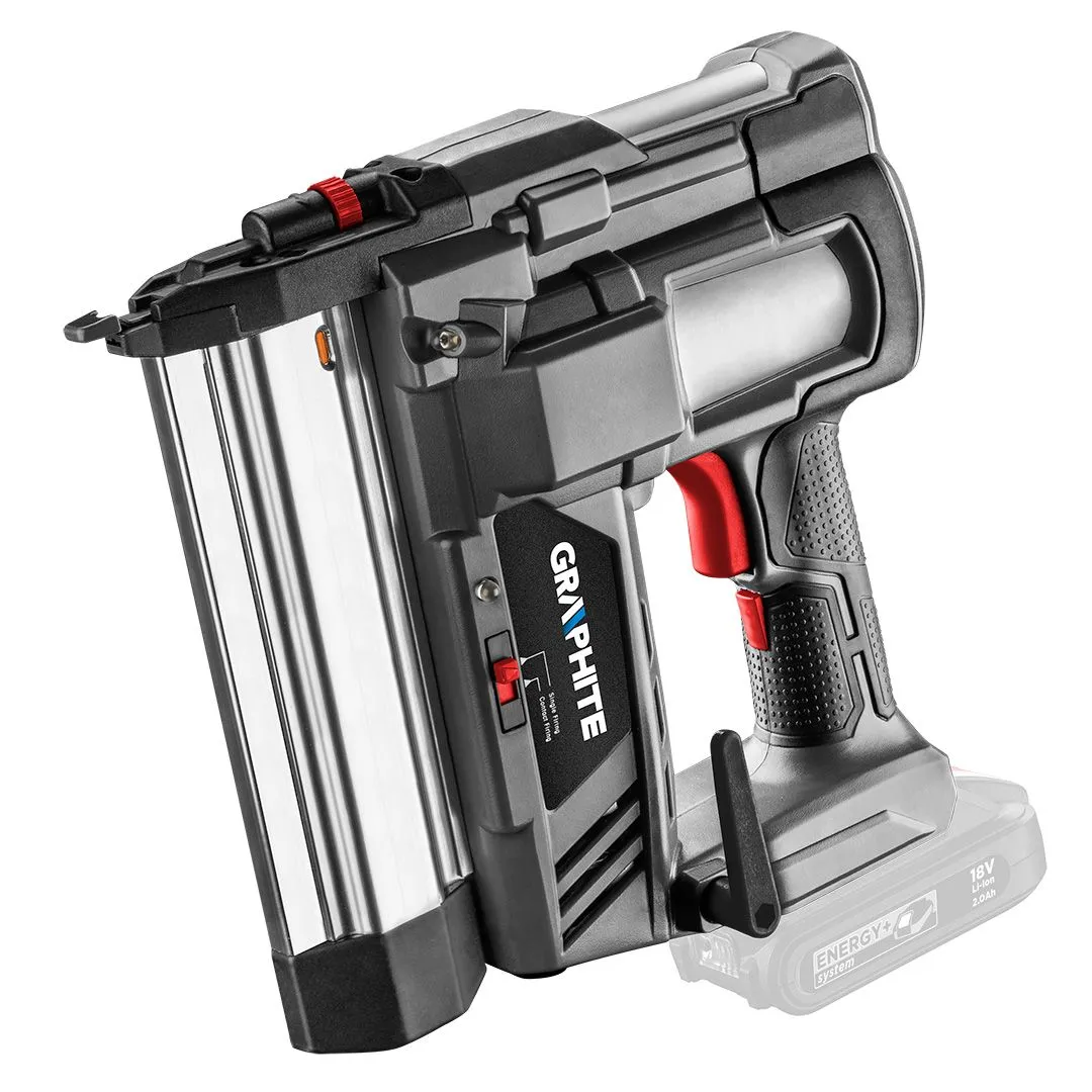 Цвяхозабивач акумуляторний GRAPHITE Energy+ 18В цвяхи до 50мм скоби до 40мм 2.64кг без АКБ та ЗП