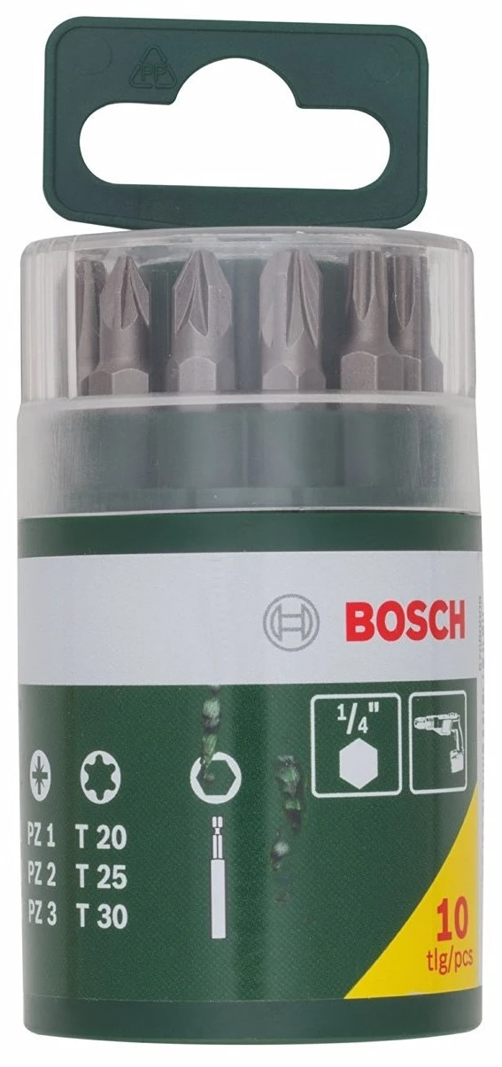 Біти Bosch Professional бітотримач, PH,PZ,T, 25мм, кейс, набір 9шт