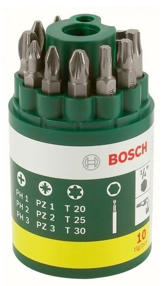 Біти Bosch Professional бітотримач, PH,PZ,T, 25мм, кейс, набір 9шт - 2