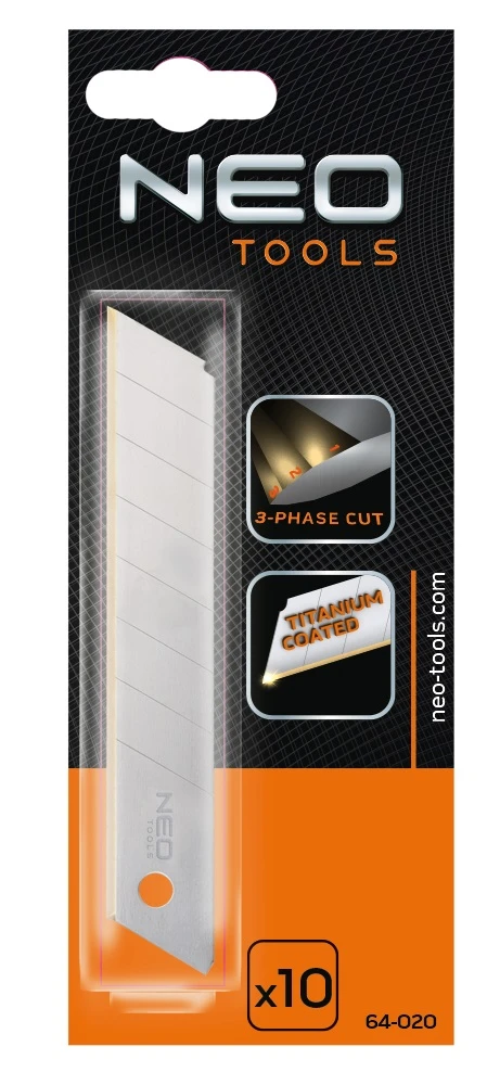 Лезо сегментоване Neo Tools, 18х0.5мм, край з титановим покриттям, 10шт - 2