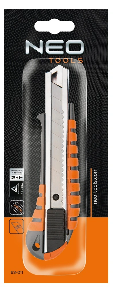 Ніж будівельний сегментований Neo Tools, 18мм, корпус двокомпонентний, 155мм - 2