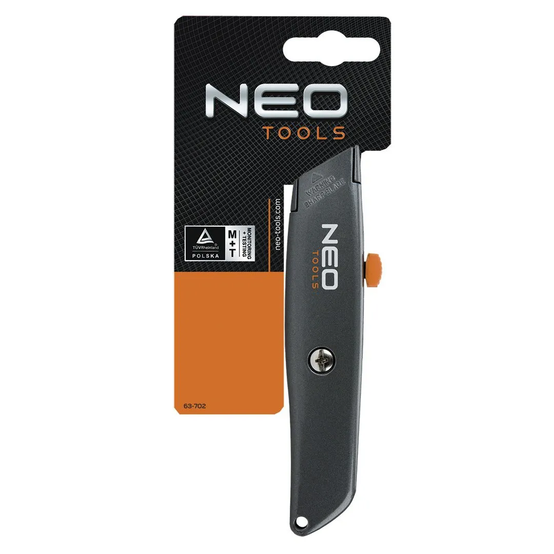 Ніж будівельний трапецевидний складаний Neo Tools, 18мм, корпус металевий, 155мм - 2