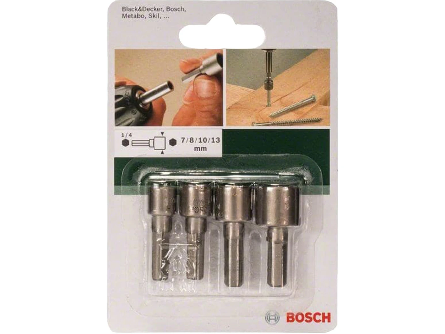 Головки торцеві Bosch 1/4", набір 4шт, 7,8,10,13мм - 2