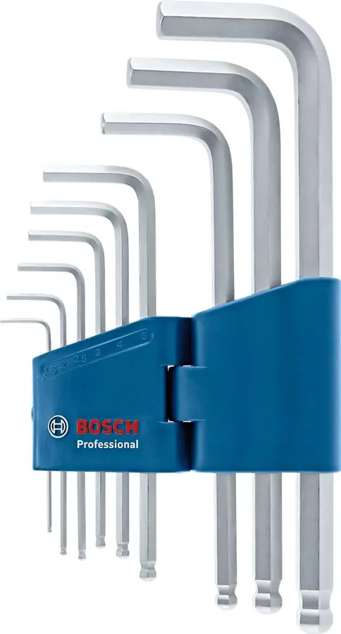 Ключі шестигранні Bosch Professional, кулястий наконечник, набір 9шт - 3