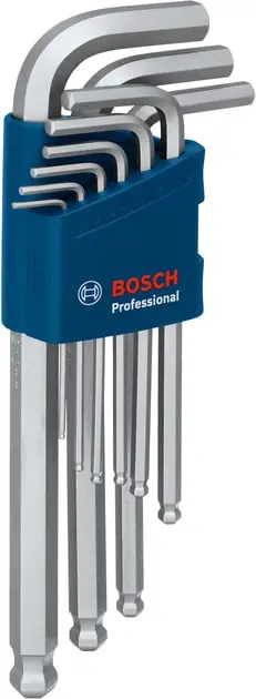 Ключі шестигранні Bosch Professional, кулястий наконечник, набір 9шт