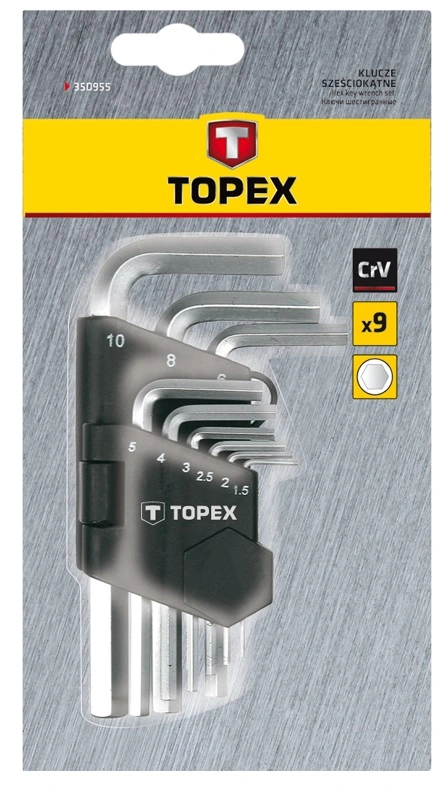 Ключі шестигранні TOPEX, набір 9шт, короткі, CrV, 1.5-10мм - 2