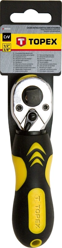Ключ-тріскачка TOPEX, 1/2", 3/8", 72 зубців, двосторонній, CrV, 175мм - 2