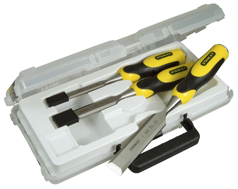 Стамеска Stanley DynaGrip, набір 3шт, 12,18,25см, кейс - 4
