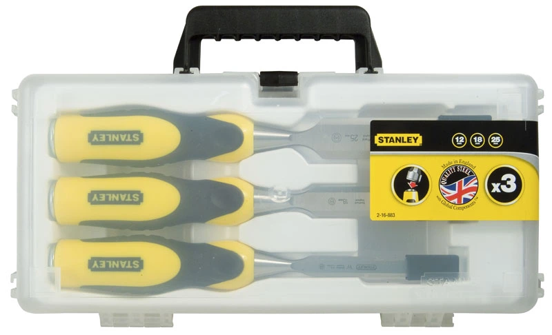 Стамеска Stanley DynaGrip, набір 3шт, 12,18,25см, кейс - 2