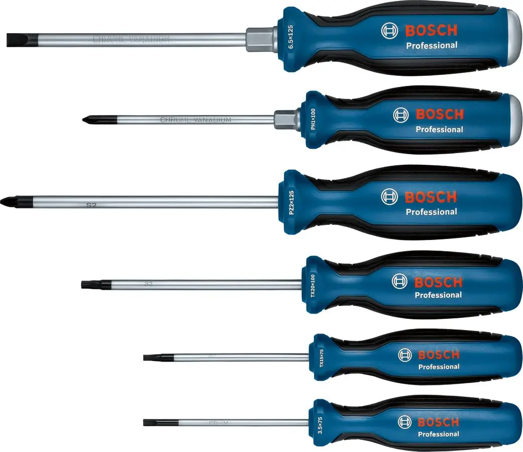 Викрутка Bosch Professional набір 6шт, SL 3.5, 6.5мм, Т15х75мм, Т20х100мм, PH1x100мм, PZ2x125мм - 2