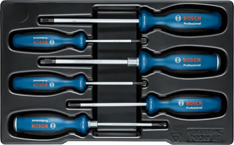 Викрутка Bosch Professional набір 6шт, SL 3.5, 6.5мм, Т15х75мм, Т20х100мм, PH1x100мм, PZ2x125мм - 6