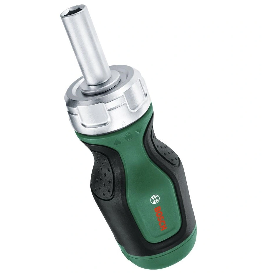 Викрутка Bosch з тріскачкою, 6 насадок, руків'я TPR (PZ1,PZ2,PH2,SL4,TX25,HEX5), 111мм, сталь CrV - 7