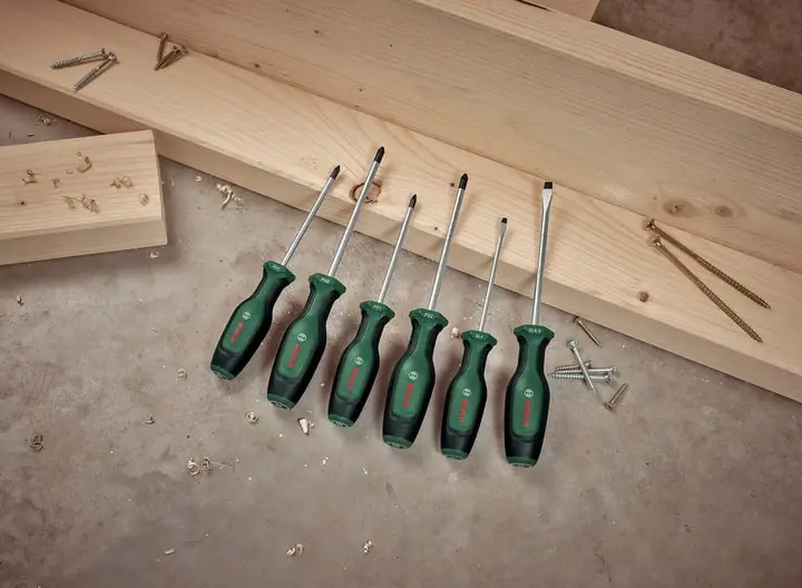 Викрутка Bosch набір 6шт, SL 4, 6.5мм, PH1х100мм, PH2х125мм, PZ1х100мм, PZ2х125мм - 2