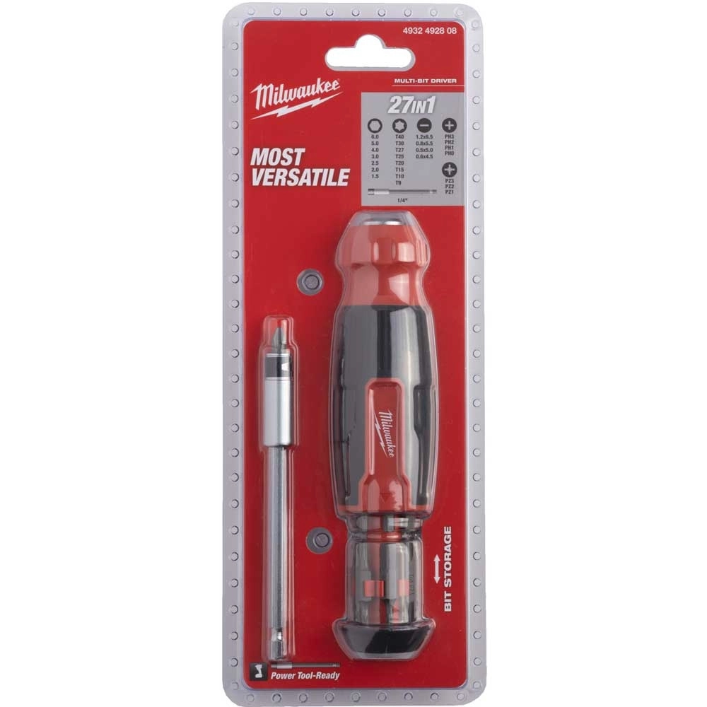 Викрутка Milwaukee, 14 насадок, руків'я двокомпонентне, (Hex, PH, SL, PZ, Torx), сталь CrV - 7