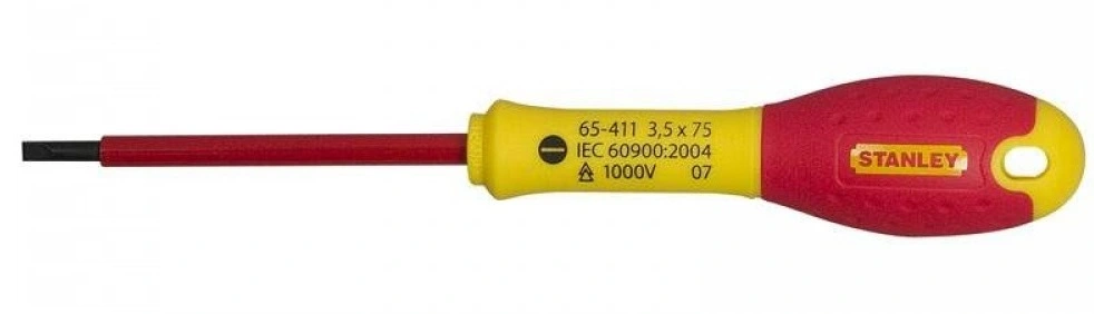 Викрутка Stanley FatMax VDE плоска, діелектрична, SL3.5х75мм