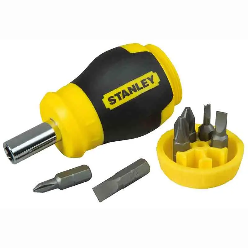 Викрутка Stanley Multibit Stubby, бітотримач 1/4", 6 біт, SL,PH,PZ