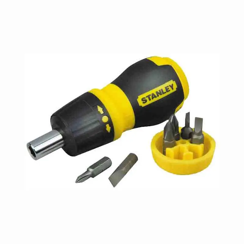 Викрутка Stanley Multibit Stubby, набір 7шт, бітотримач реверсний 1/4", 6 біт, SL,PH,PZ