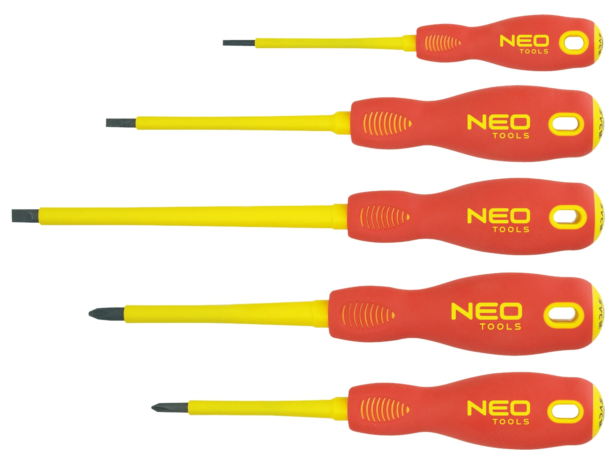 Викрутки Neo Tools набір 5шт, діелектрична, SL,PH, сталь CrMo