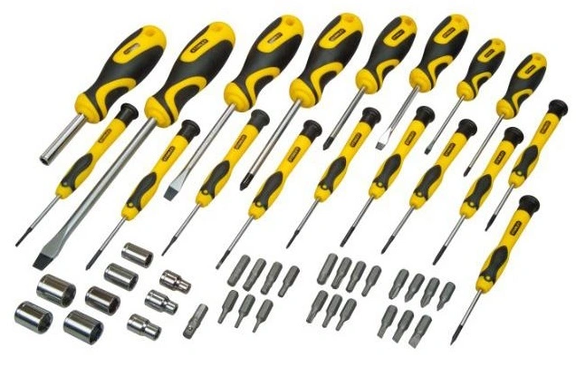 Викрутки Stanley набір 49шт, 21 біта, SL,PH,Torx,H, 9 торцевих головок, кейс