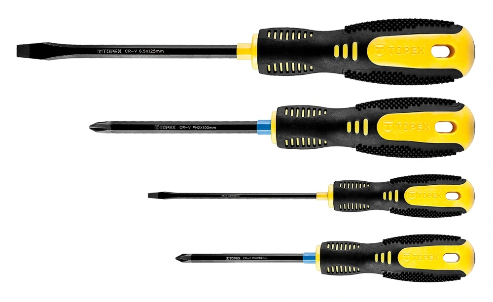 Викрутки TOPEX набір 4шт, SL,PH, сталь CrV