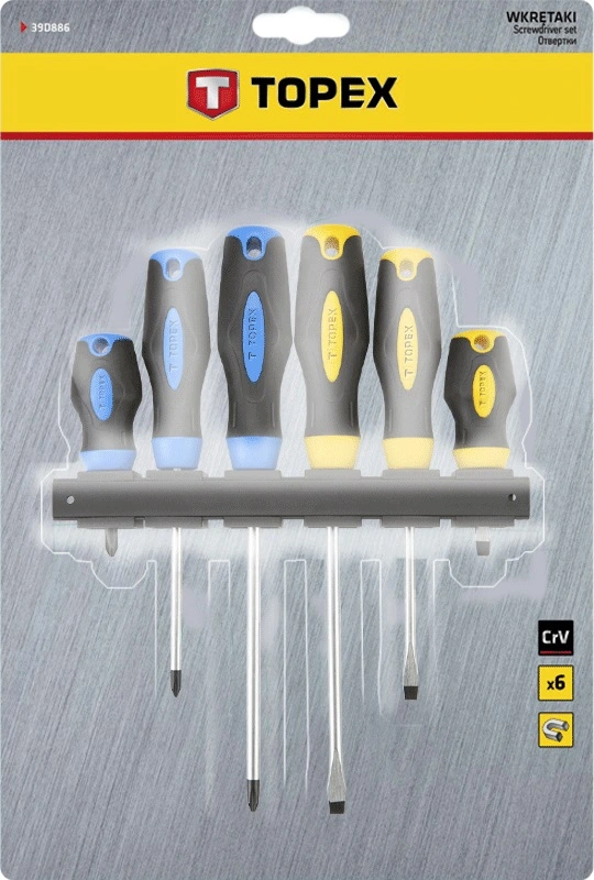 Викрутки TOPEX набір 6шт, SL,PH, сталь CrV - 2