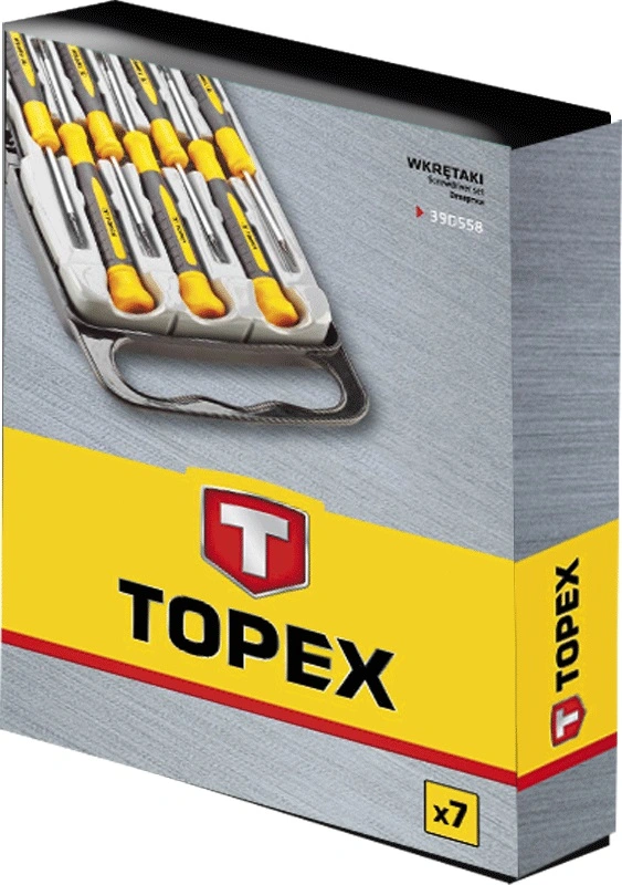 Викрутки TOPEX набір 7шт, прецизійні, SL,PH,Torx, сталь CrV - 2