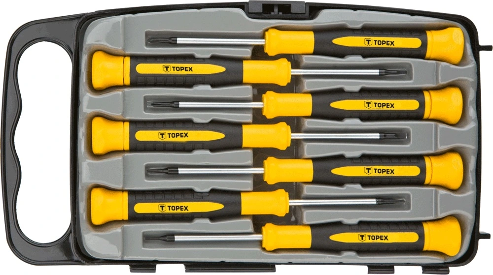 Викрутки TOPEX набір 7шт, прецизійні, SL,PH,Torx, сталь CrV