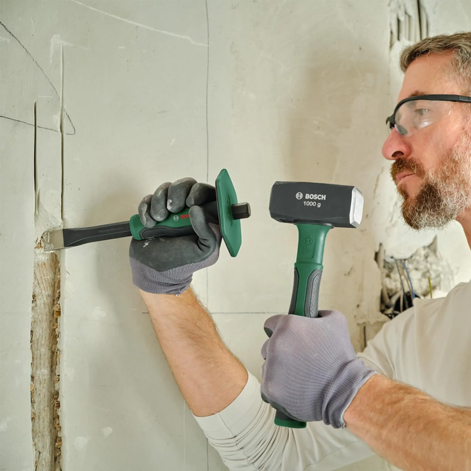 Зубило плоске Bosch, 250x102x81мм, захист руки, CrV - 2