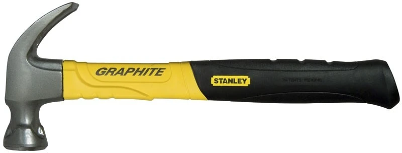 Молоток Stanley теслі Graphite Curve Claw, 450г, 350мм, з загнутий цвяходером