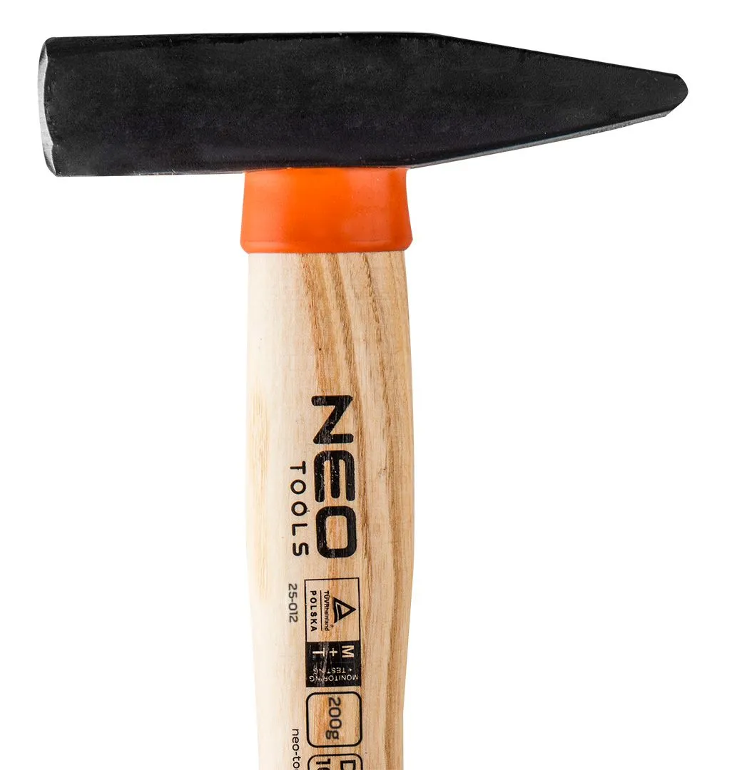 Молоток слюсарний Neo Tools 200г 28см руків'я дерев'яне з ясеню - 4