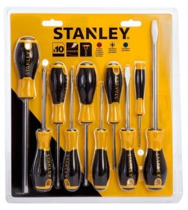 Набір викруток Stanley ESSENTIAL 10од Ph0,1,2, Pz1,2, Sl:5.5,3,4,6..5,8)
