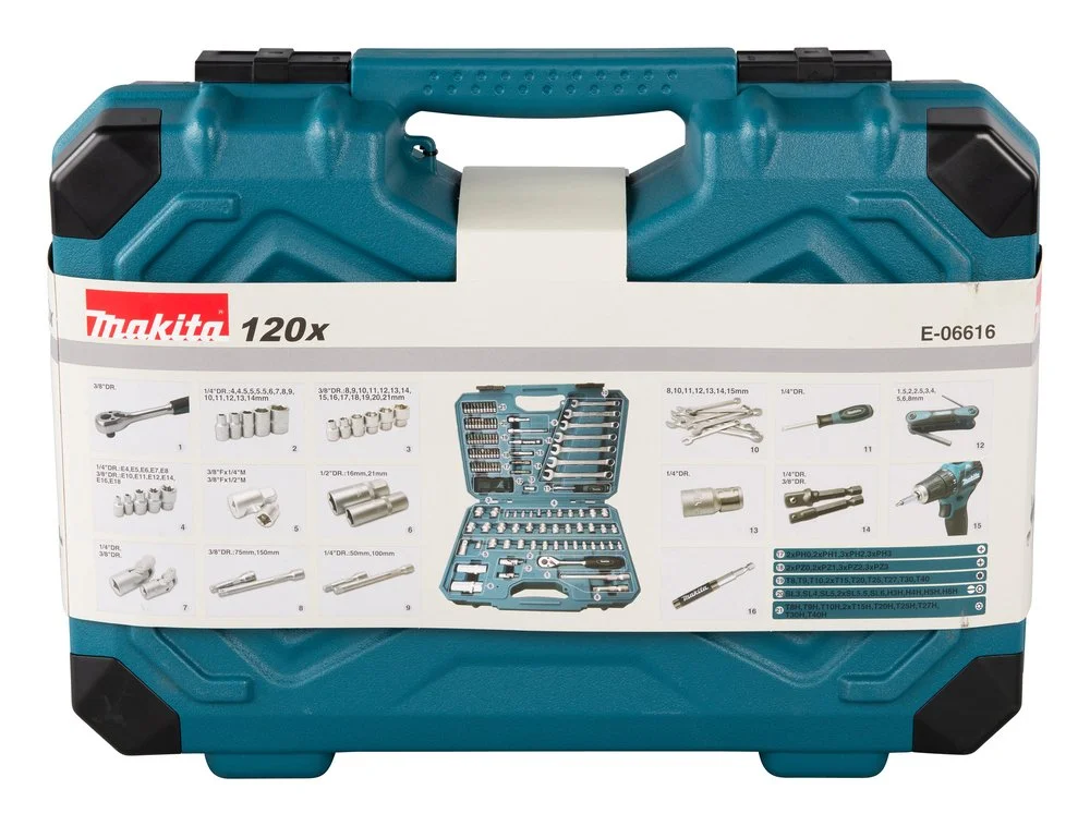 Набір інструментів Makita E-06616, 120шт - 8