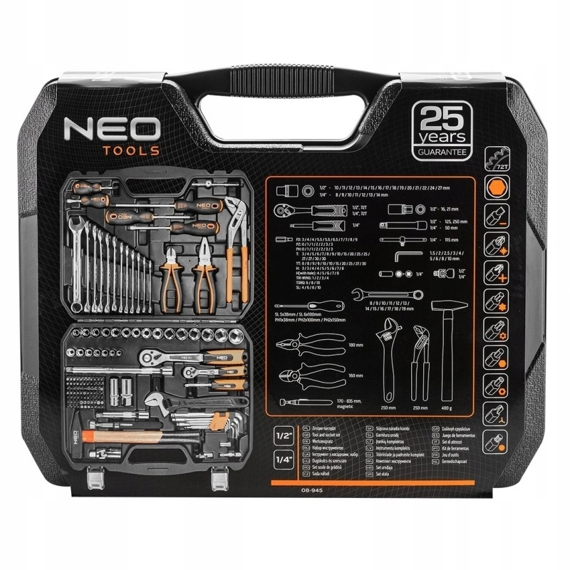 Набір інструментів Neo Tools, 143шт, універсальний, CrV та S2 - 3