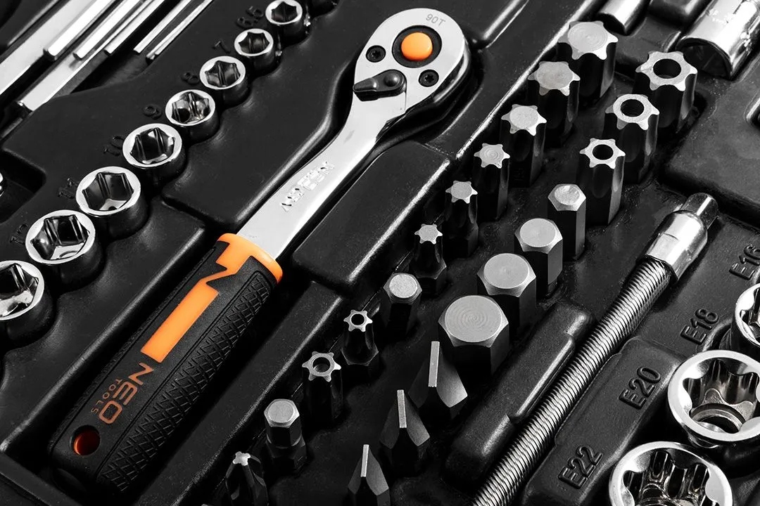 Набір інструментів Neo Tools, 233шт, 1/2", 1/4", 3/8", CrV, кейс - 4