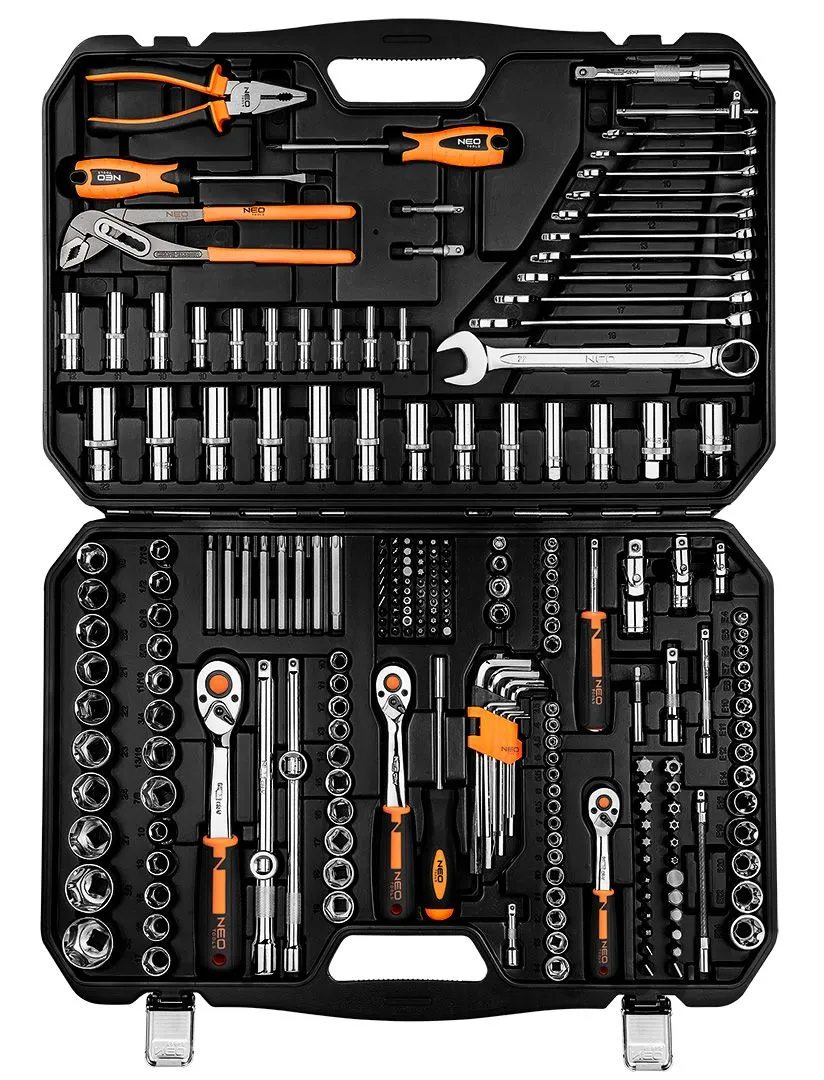Набір інструментів Neo Tools, 233шт, 1/2", 1/4", 3/8", CrV, кейс - 11