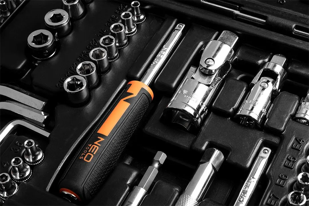 Набір інструментів Neo Tools, 233шт, 1/2", 1/4", 3/8", CrV, кейс - 5