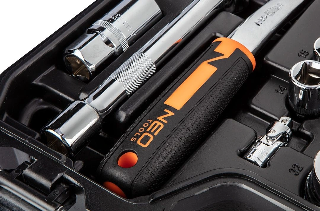 Набір інструментів Neo Tools, 82шт, 1/2", 1/4", CrV, кейс - 8