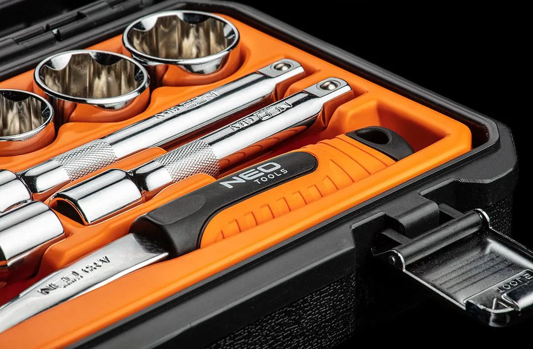 Набір інструментів Neo Tools, Набір торцевих головок 1/2", 23шт, CrV - 4
