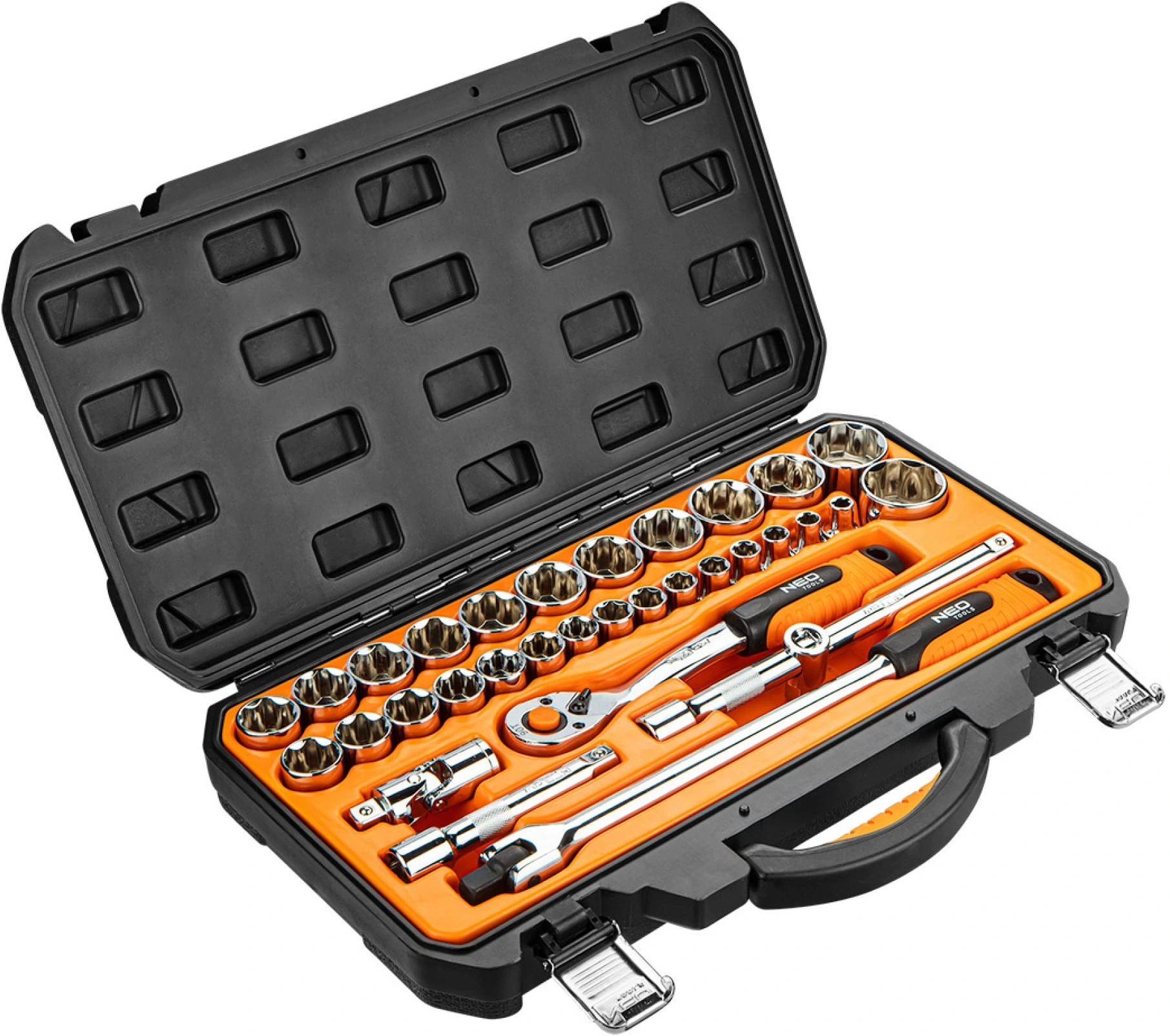 Набір інструментів Neo Tools, набір торцевих головок 1/2", 33шт, CrV