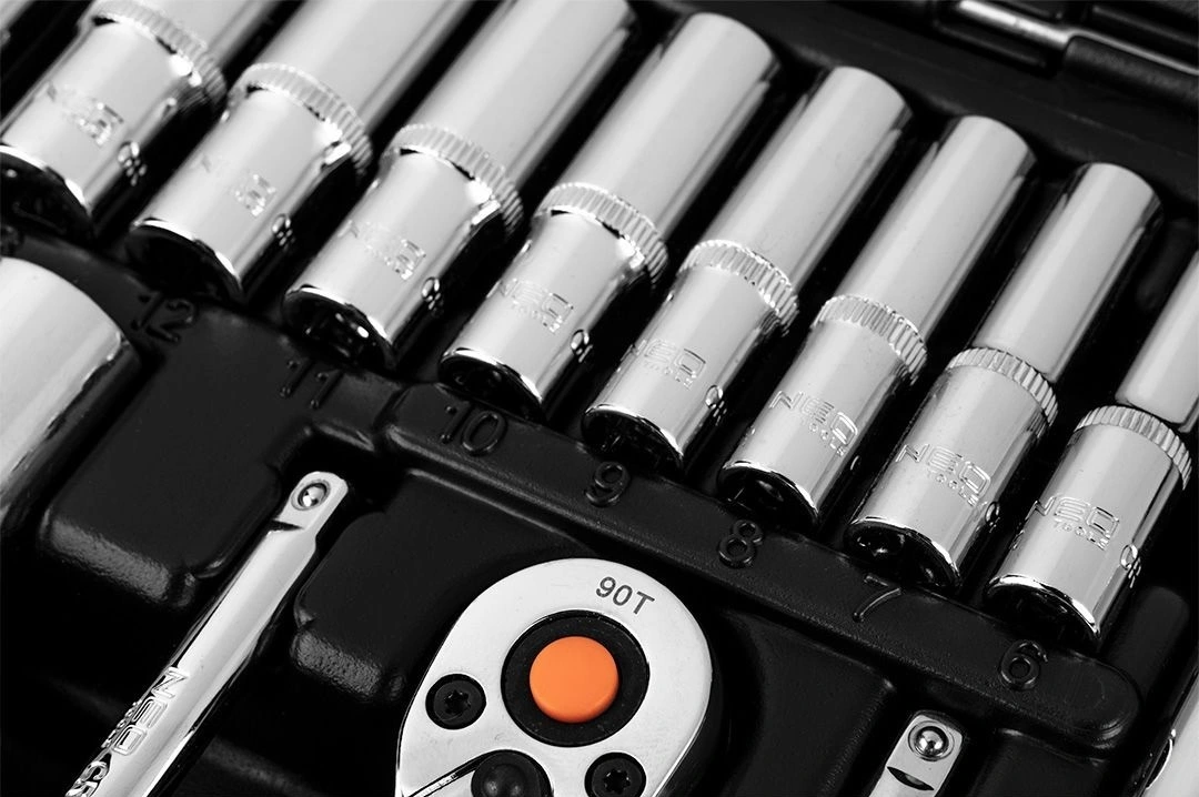 Набір інструментів Neo Tools, набір торцевих головок, 110шт, 1/2", 1/4", CrV, кейс - 9