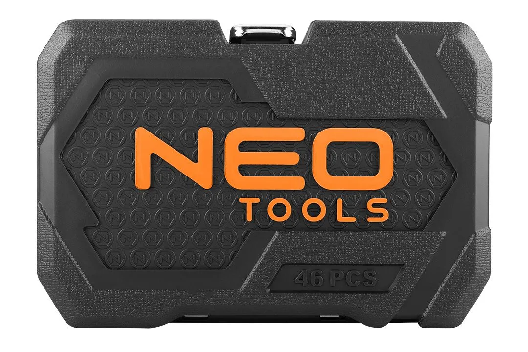 Набір інструментів Neo Tools, набір торцевих головок, 46шт, 1/4", CrV, кейс - 10