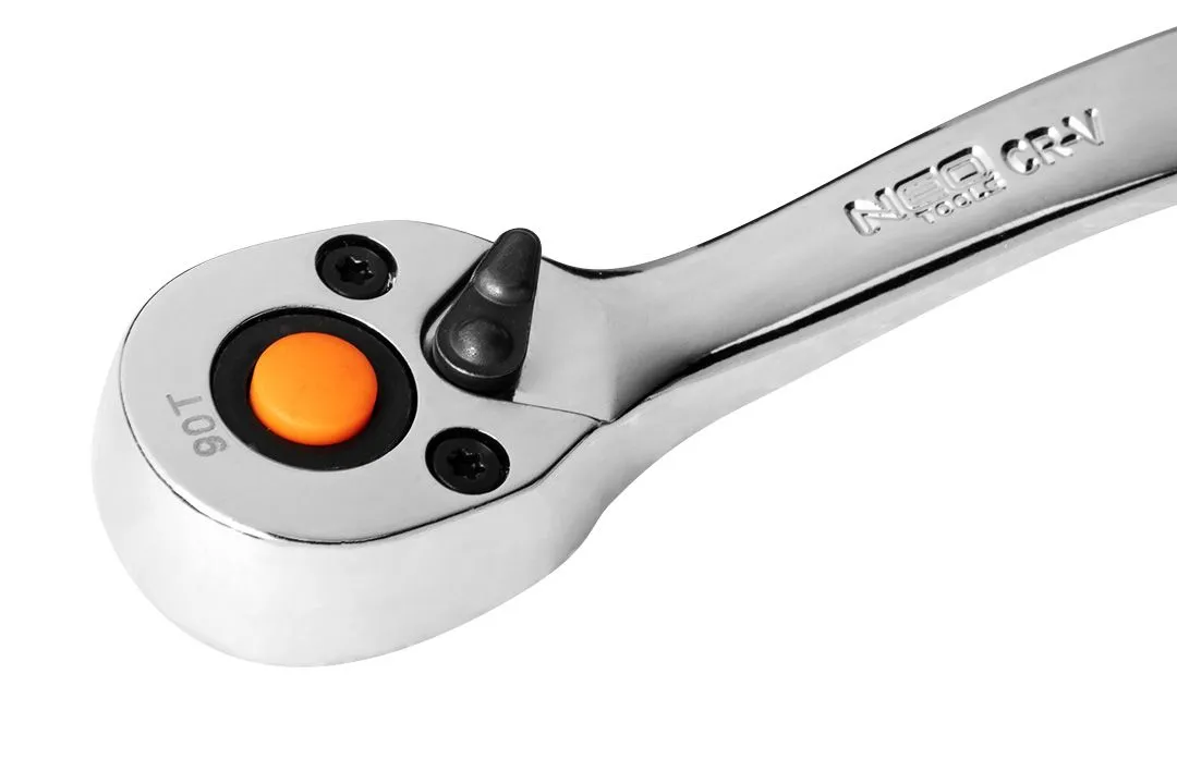 Набір інструментів Neo Tools, Набір торцевих головок, 73шт, 1/2", 1/4", CrV, кейс - 6