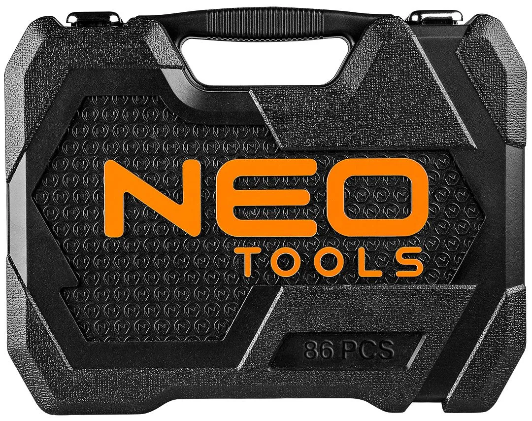 Набір інструментів Neo Tools, набір торцевих головок, 86шт, 1/2", 1/4", CrV, кейс - 12