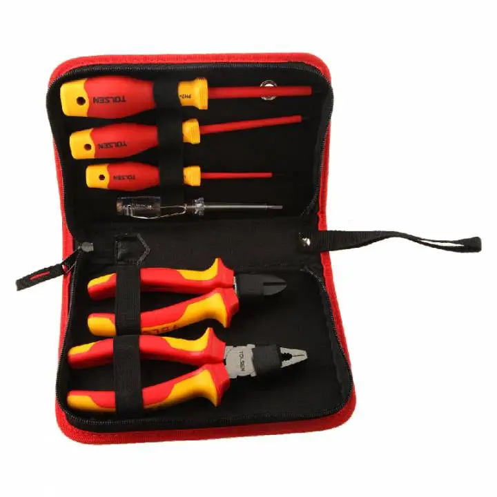 Набір інструментів Tolsen VDE, діелектричний, 6шт, для електрика 1000В, CrV та S2 - 2