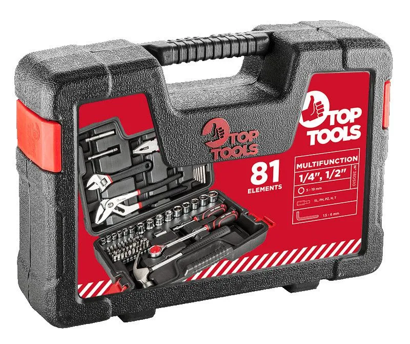 Набір інструментів Top Tools, 1/2", 1/4", 81шт, універсальний - 4