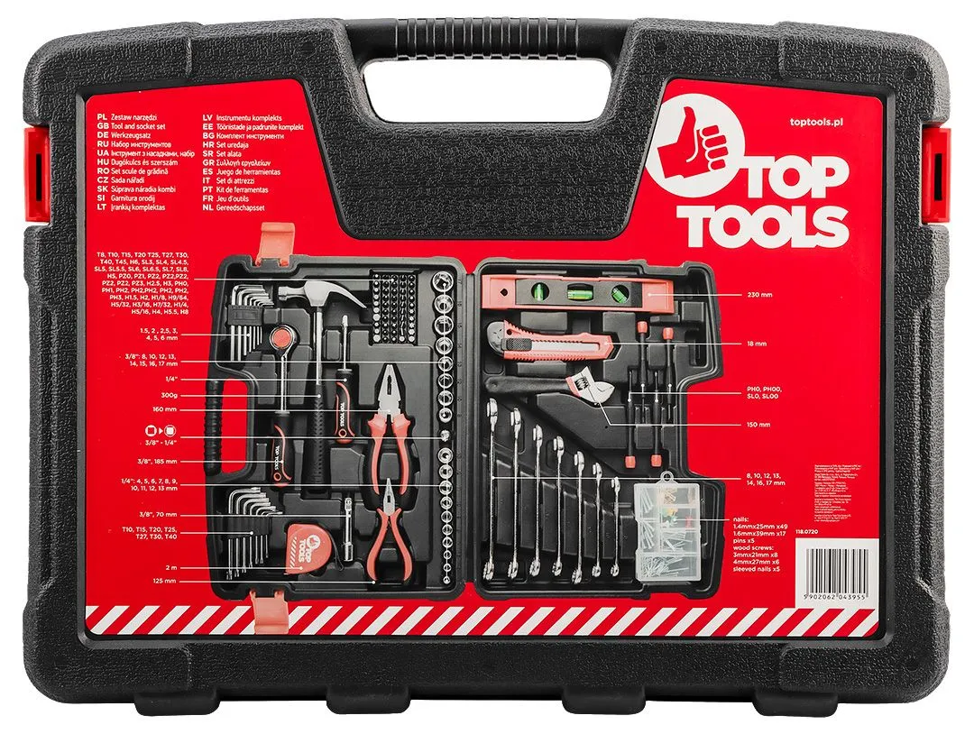 Набір інструментів Top Tools, 1/4", 3/8", 194шт, універсальний - 9