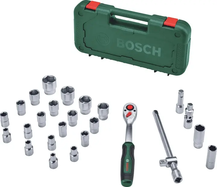 Набір торцевих головок Bosch, 1/2", 25 предметів, з тріскачкою - 2