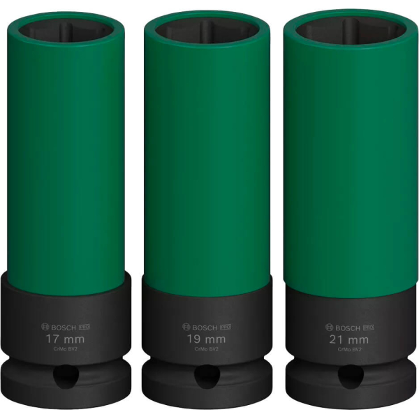 Набір ударних торцевих головок Bosch Professional Extra Deep 3шт 1/2" 85мм - 2