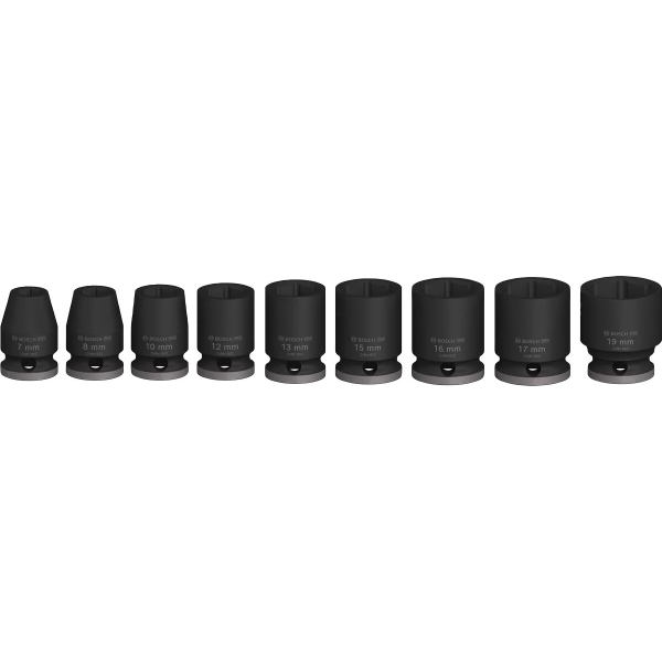 Набір ударних торцевих головок Bosch Professional Standart 9шт 3/8" 30мм - 2