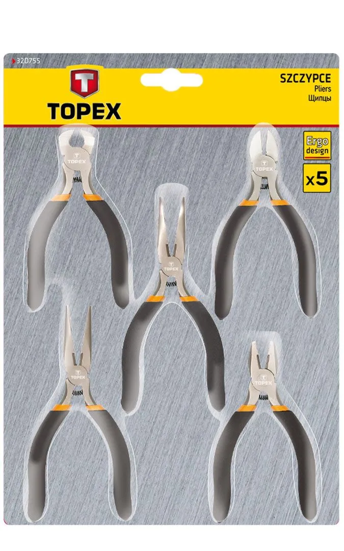 Набір шарнірно-губцевих інструментів TOPEX, 5шт, прецизійні - 2
